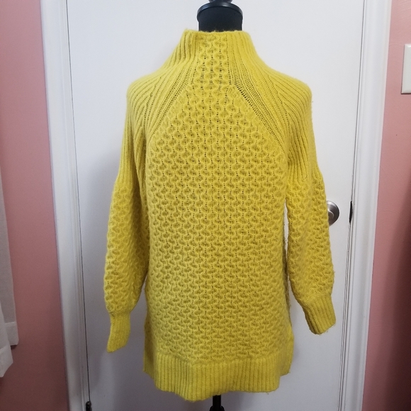 ANTHROPOLOGIE Bia Mock Neck Tunic Sweater Yellow Extra Small - Picture 5 of 8